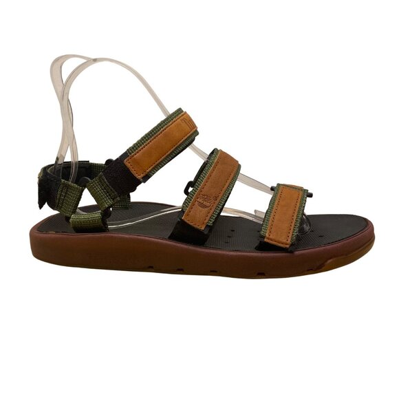 Timberland Men’s Green & Brown Lightweight Adjustable Strapped Sandals Size M - Picture 1 of 7